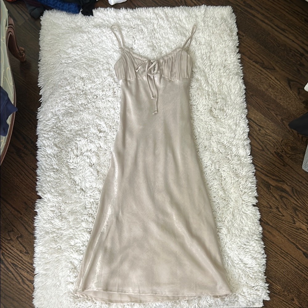 The Impeccable Pig Cream Chemise Silky Spaghetti Straps